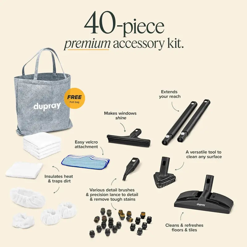 Steam Cleaner System With 17-Piece Accessory Kit - Neat Plus