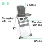 Ingenuity SmartClean Trio Elite 3-in-1 Convertible High Chair, Toddler Chair, And Booster Seat - Slate