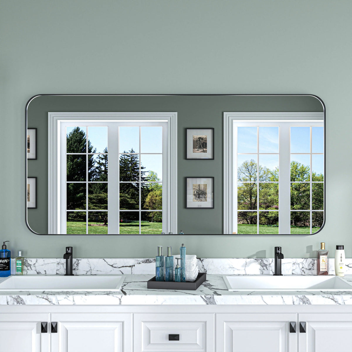 Aluminum Alloy Rounded Corner Wall Vanity Mirror