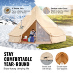 KFFKFF Canvas Bell Tent 6m/19.68ft 4-Season With Stove Jack - ZJTM1303