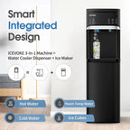 Bottom-Load Self-Cleaning Water Dispenser With Built-In Ice Maker, 5 Gallons, Black