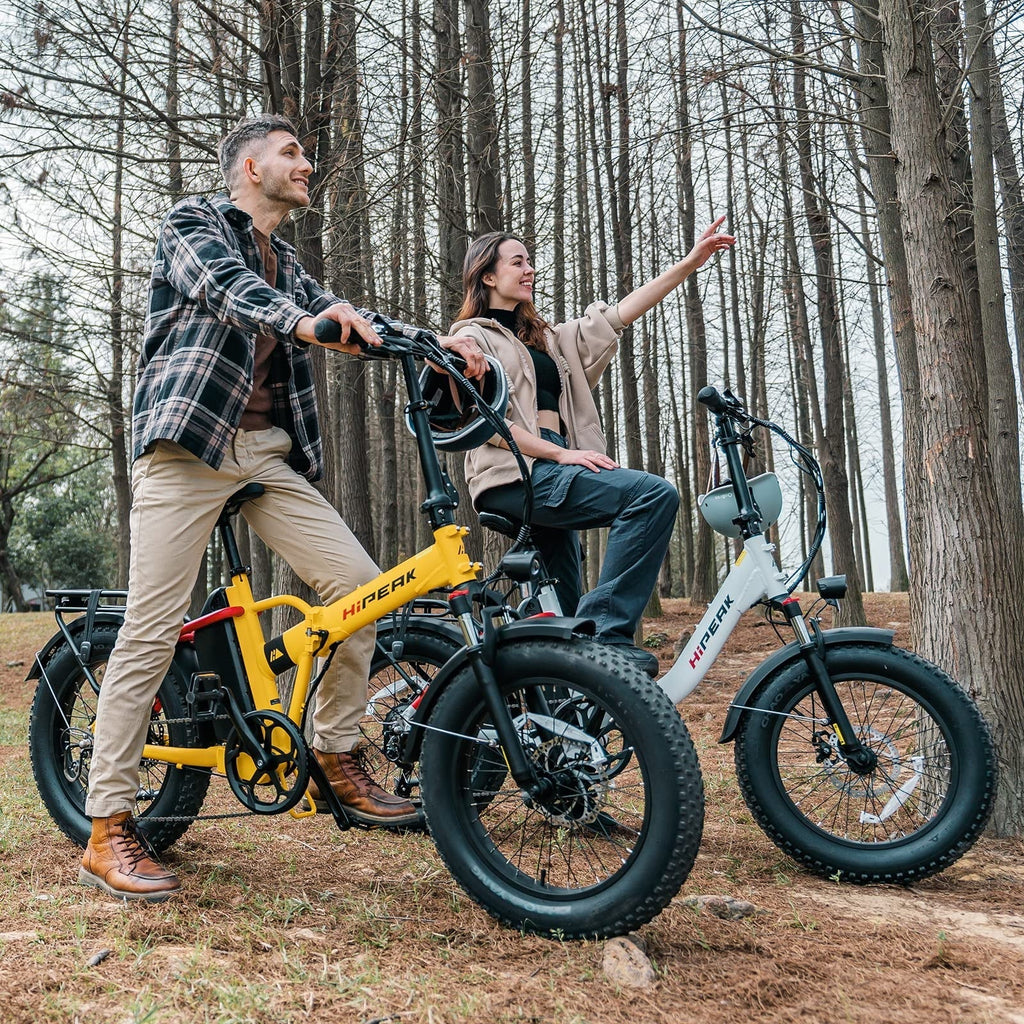 Hipeak Folding Electric Bike For Adults, 750W, 48V 15Ah, 20in x 4.0in Fat Tires, 25MPH