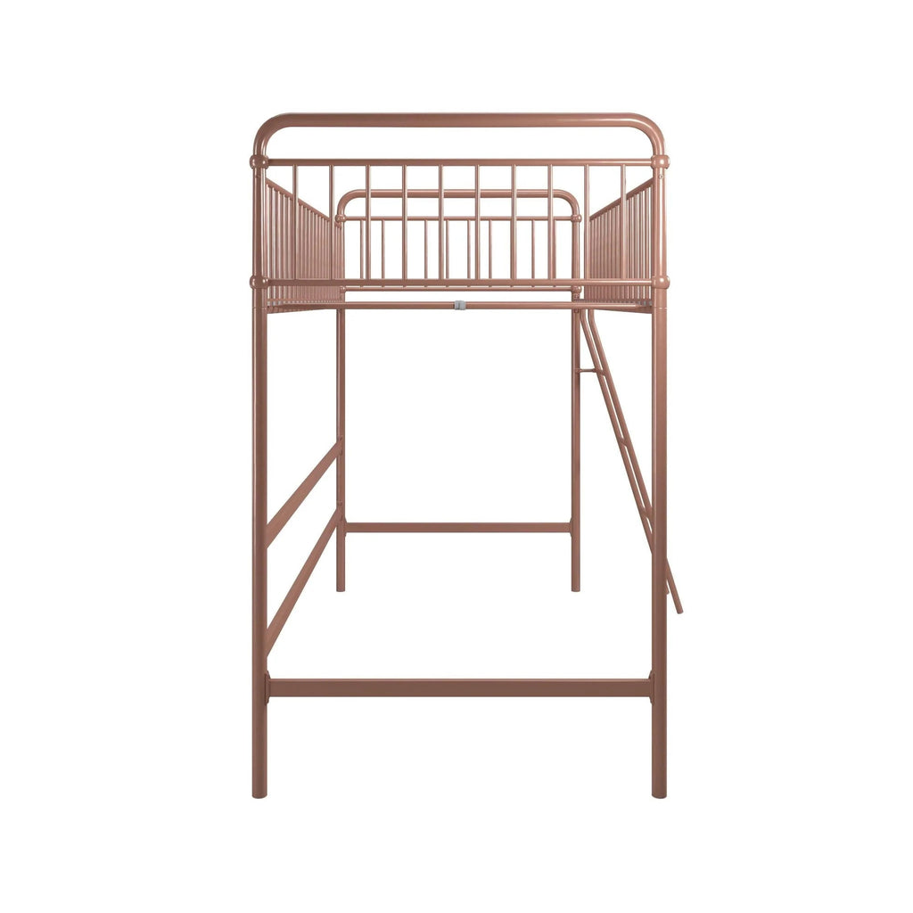 Better Homes & Gardens Twin Metal Loft Bed, Rose Gold - Kelsey