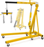 JoanKaren Hydraulic Engine Hoist 4400 lbs, Folding, Yellow - PAU_0LMM