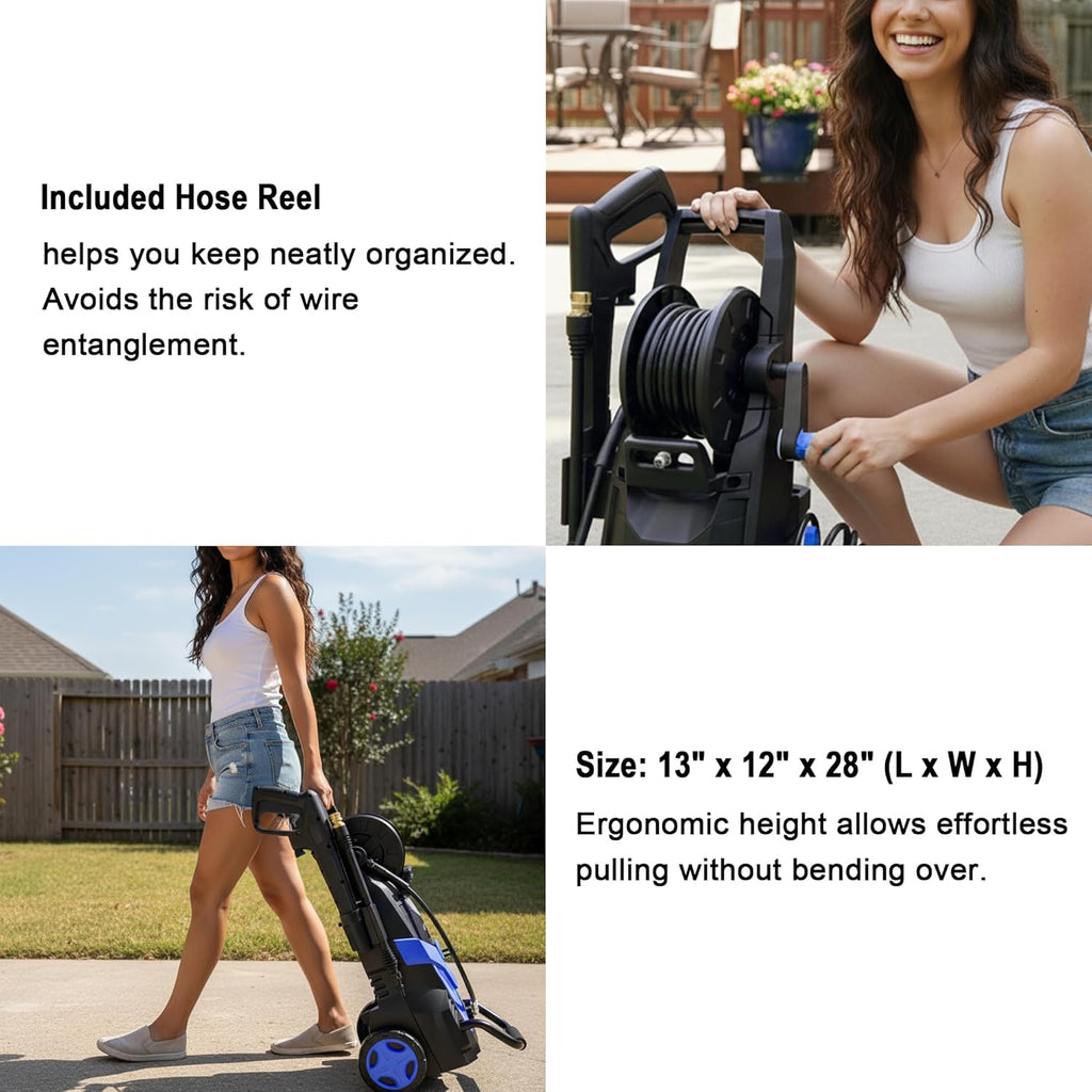 Pressure Washer 4800PSI With 4 Quick Connect Nozzles, Inlet Hose, Filter And 500ML Soap Tank