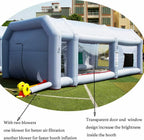 Inflatable Spray Paint Booth Tent 33 x 16.4 x 12 ft With 2 950W And 350W Blowers