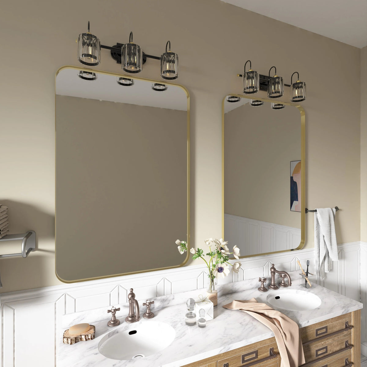 Aluminum Alloy Rounded Corner Wall Vanity Mirror