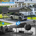 MUCHANT Heavy-Duty Carport, 12' x 20', Galvanized Steel Roof