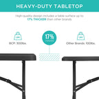 Best Choice Products 6ft Plastic Folding Table, 72in x 30in x 30in, White