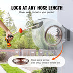 VEVOR Retractable Garden Hose Reel, 100 ft x 1/2 inch, Wall-Mounted With 9-Pattern Nozzle