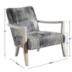 Bailey Street Home Gate House Mews 31 inch Accent Chair Charcoal/Gray/Blue Chenille/Natural Off-White Finish - 208-Bel-4361897