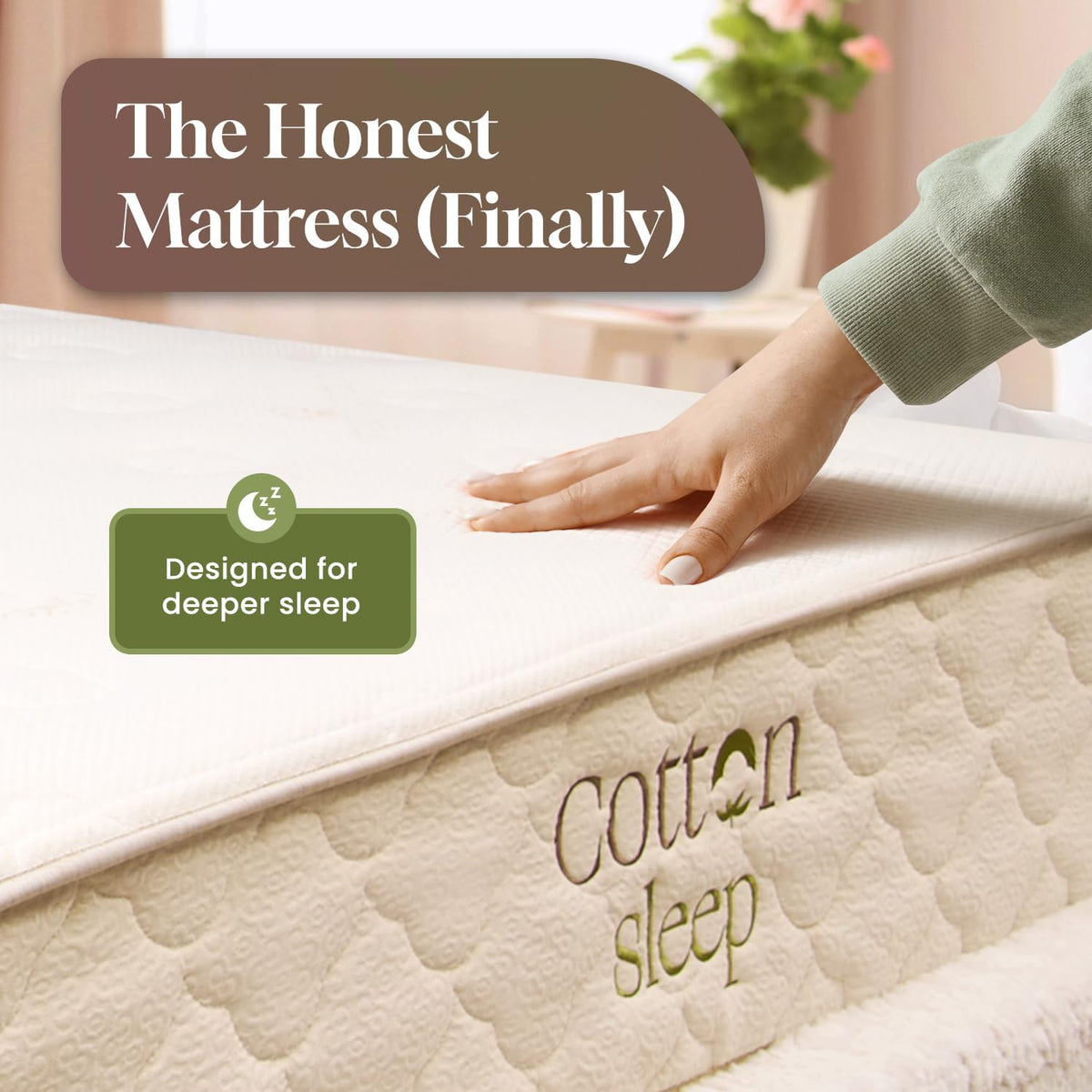 CottonSleep Hybrid Mattress, King, 11 in, Medium Soft - Organic Cotton, Wool, And GOTS Latex