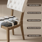 UVV Velvet Upholstered Wooden Dining Chairs, Set Of 4, Beige
