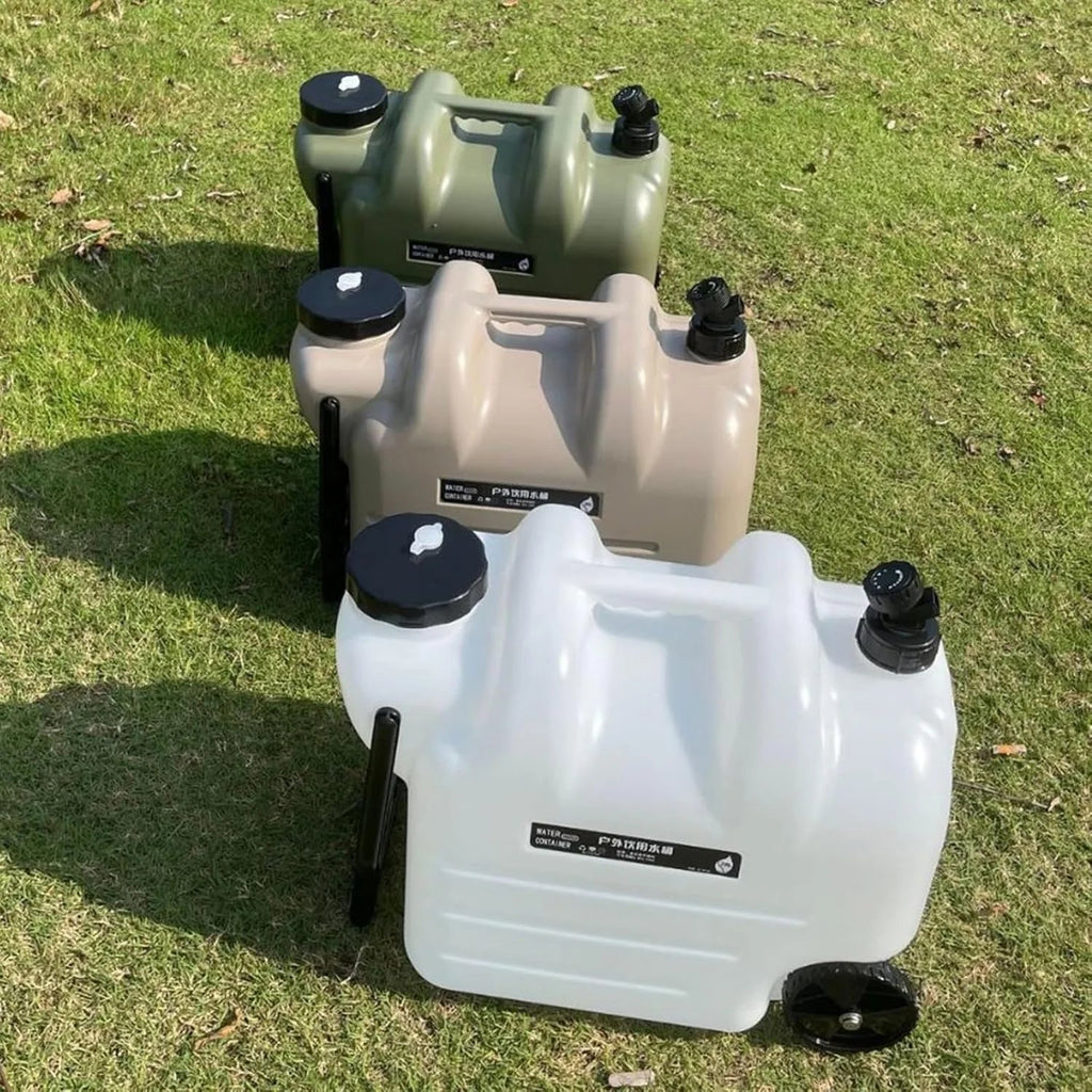 Wheeled Water Storage Container With Handle And Faucet, 28L PE, 49cmx27cmx39.9cm