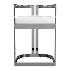 Butler Specialty Company Clarence Faux Leather 23in Dining Stool - Nickel Plated