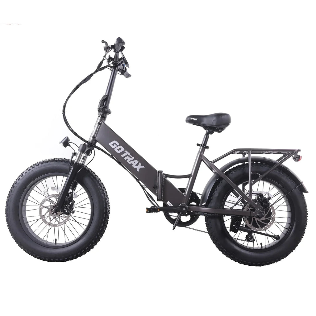 GOTRAX F3 500W Folding Fat Tire Electric Bike, 20in x 4in Tires, 20 MPH, 60 Mile Range - F3
