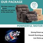 Large Electric Power Lift Recliner With Heat, Massage, Hidden Cup Holder - 40.94W x 38.19D x 42.52H
