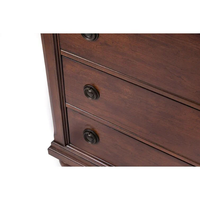 8 Drawer 64in W Double Dresser With Mirror - 80in H x 18in D