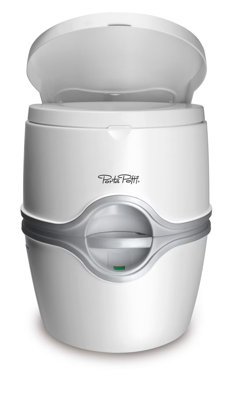 Thetford Porta Potti Portable Battery Powered Flush Travel Toilet, White - 565E