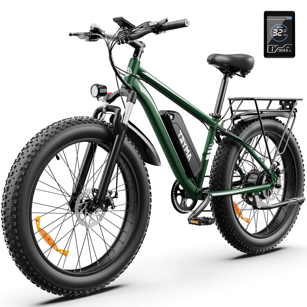 AMYET 26 x 4 Fat Tire Electric Mountain Bike, 48V 15Ah, 7-Speed - EB26