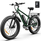 AMYET 26 x 4 Fat Tire Electric Mountain Bike, 48V 15Ah, 7-Speed - EB26