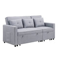 Benjara Convertible Sleeper Sofa, 80 in, Light Gray and Black - BM286632