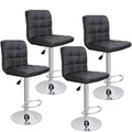 ZENY Bar Stool Set Of 4 With Soft Cushion And Metal Frame - Black