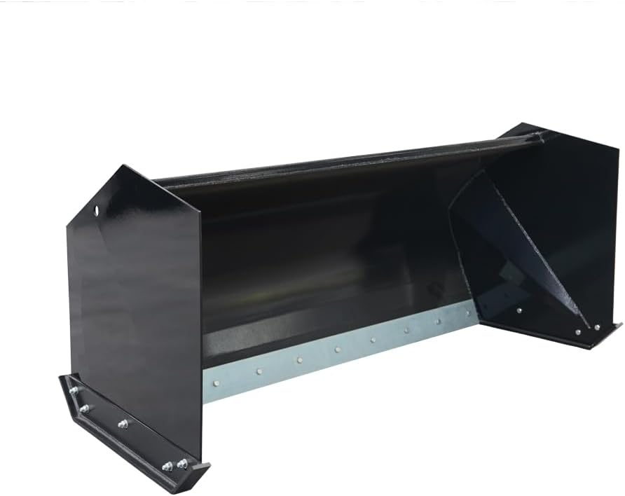 Skid Steer Single Box Snow Pusher Attachment, 48-Inch Inner Width - Universal Quick Attach