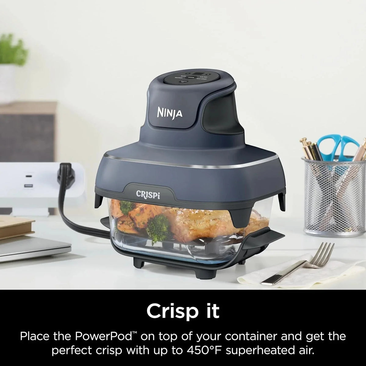 Ninja Crispi 4-in-1 Portable Glass Air Fryer Cooking System, 1500W, 4 QT And 6-Cup Containers