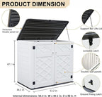 KINYING Horizontal Outdoor Storage Box, 48 Cu.ft, 53.2 in W x 34.3 in D x 47.1 in H