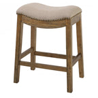 Ridge Home Goods 26 Inch Saddle Wood Counter Height Stool - Weathered Natural