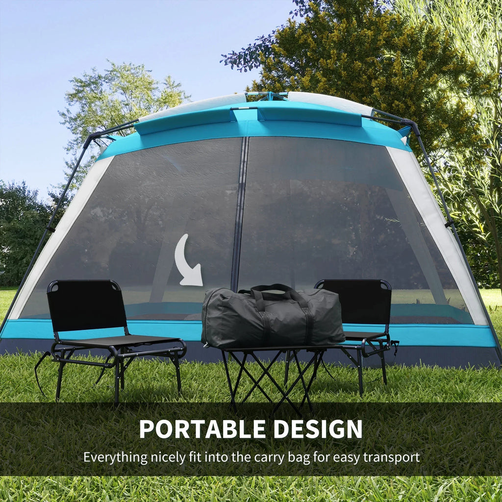 Outsunny 12' x 12' 8 Person Screen House Tent With Carry Bag And 4 Mesh Walls - Sky Blue