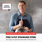 GreenPan x Bobby Flay 10 Piece Stainless Steel Tri-Ply Cookware Set - 8QT Stockpot