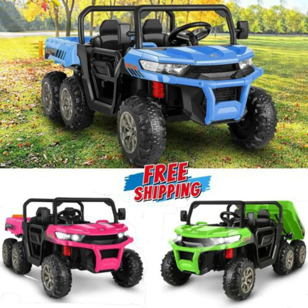 24V 6-Wheel UTV Ride-On With Dump Bed And 4WD Power