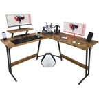 L-Shaped Gaming Computer Desk With Removable Monitor Stand, 51.3 in x 19.8 in x 29 in