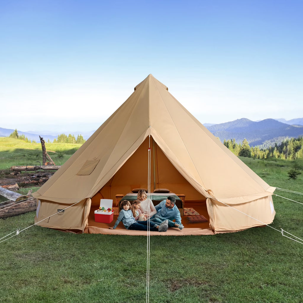KFFKFF Canvas Bell Tent 6m/19.68ft 4-Season With Stove Jack - ZJTM1303