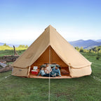 KFFKFF Canvas Bell Tent 6m/19.68ft 4-Season With Stove Jack - ZJTM1303