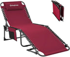 4-Fold Outdoor Folding Chaise Lounge Chair, 75 x 23.2 x 13.3 Inches, 264 Lbs