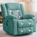 Heated Massage 360-Degree Swivel Rocker Recliner, 34.25 in D x 39.39 in W x 41.39 in H