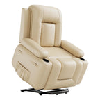 Power Lift Recliner Chair With Massage And Heat, Beige, 27 Seat Width, Cup Holders - SX-RQ-SF