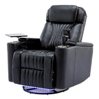 Power Home Theater Recliner Chair, 34.6 D x 38.2 W x 41.4 H, 110-160 Recline, 270 Swivel