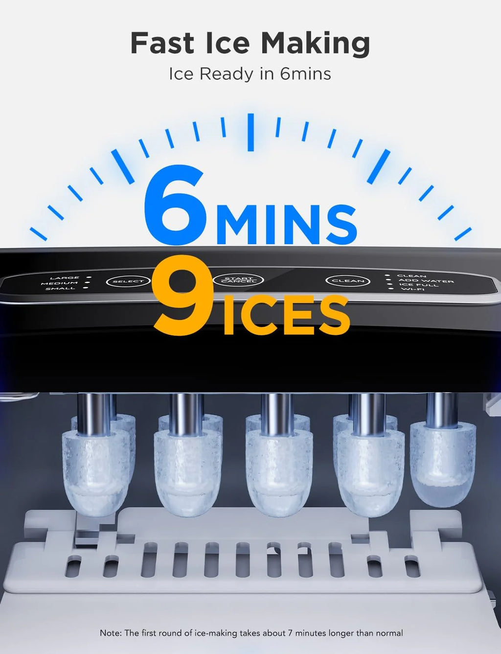 GoveeLife Smart Countertop Ice Maker, 2 L, 26 lbs Per 24 Hours, Two Ice Sizes