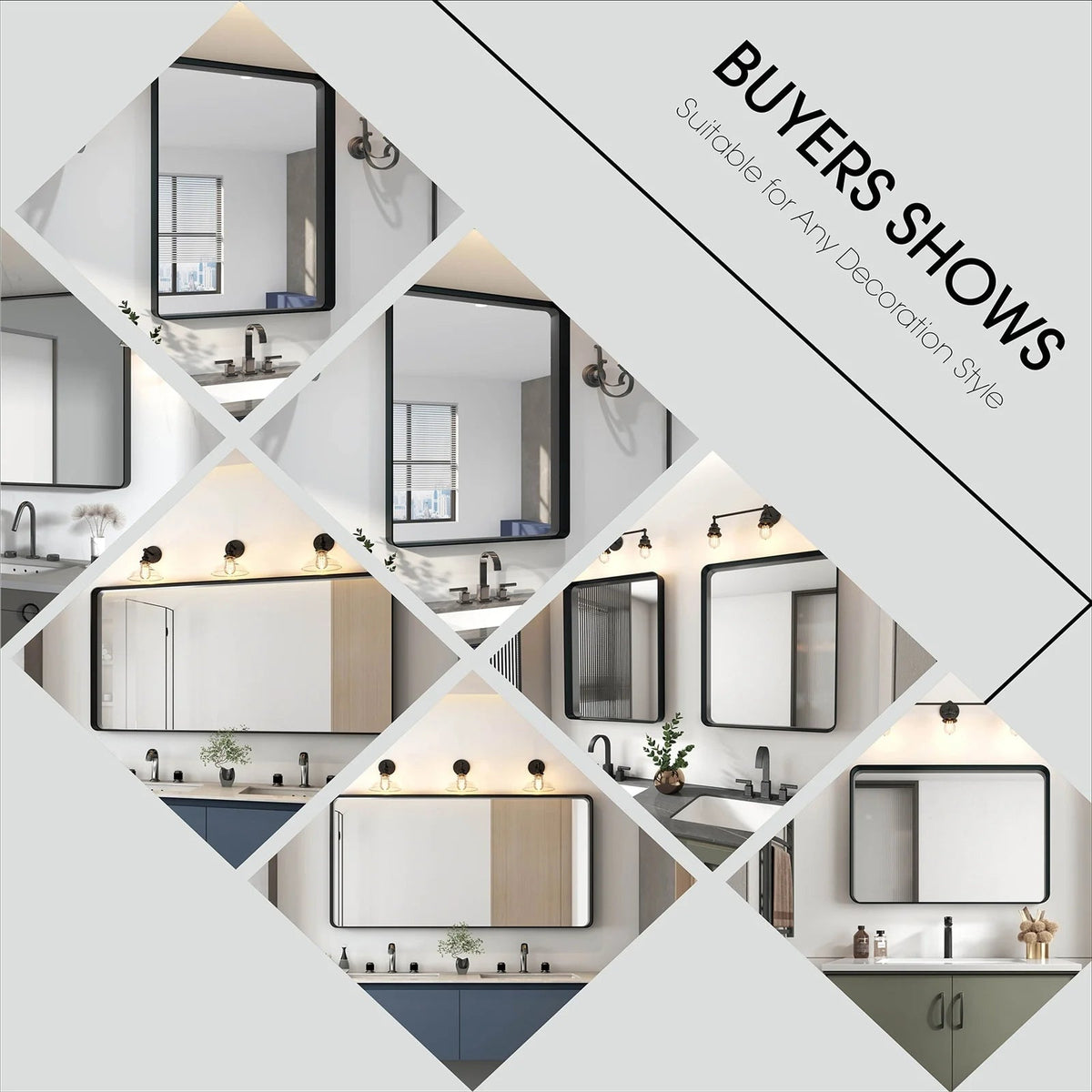 Aluminum Alloy Rounded Corner Wall Vanity Mirror
