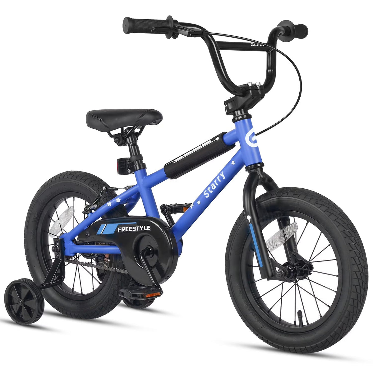 Glerc Kids BMX Style Bicycle 14 Inch Blue With Training Wheels And Coaster Brake