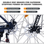 Men's 27.5 in Mountain Bike - 21-Speed Aluminum Alloy Frame, Front Suspension, Double Disc Brakes