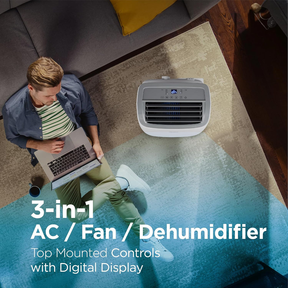 BLACK+DECKER Portable Air Conditioner 10,000 BTU for Rooms up to 450 Sq. Ft., White