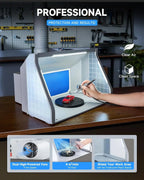Portable Airbrush Spray Booth With Dual Fans, 3 LED Lights And Exhaust Hose