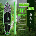 FunWater Inflatable Stand Up Paddle Board, 11 ft x 32 in x 6 in - SUP Paddle Accessories