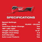 18V Cordless Oscillating Multi-Tool Kit With 5.0Ah Battery, Charger And Tool Bag