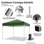 GVDV 10x10 ft Easy Pop Up Outdoor Canopy Tent - Blue